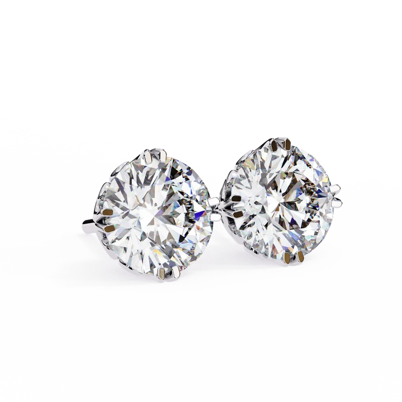 Aurelia Round-Cut Diamond Solitaire Stud Earrings