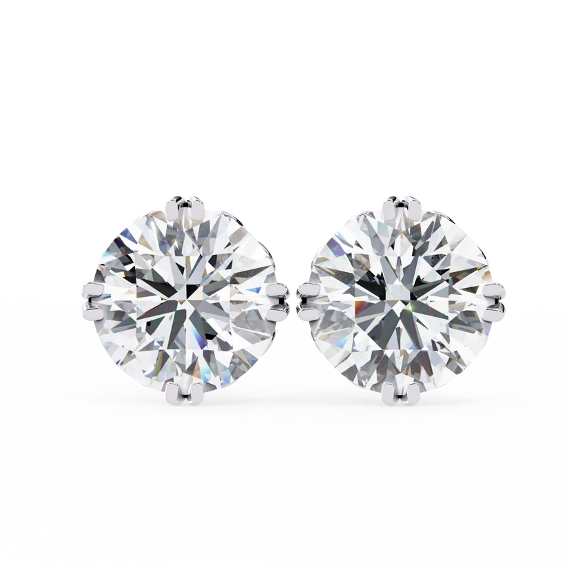 Aurelia Round-Cut Diamond Solitaire Stud Earrings