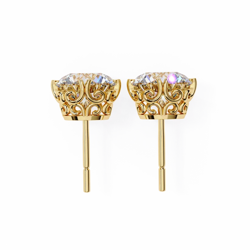 Aurelia Round-Cut Diamond Solitaire Stud Earrings
