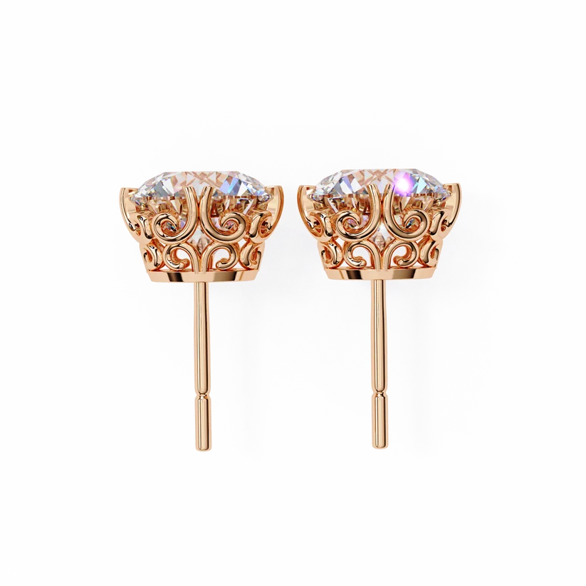 Aurelia Round-Cut Diamond Solitaire Stud Earrings