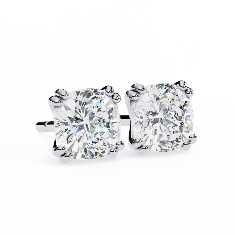 Aurelia Cushion-Cut Diamond Stud Earrings ✨