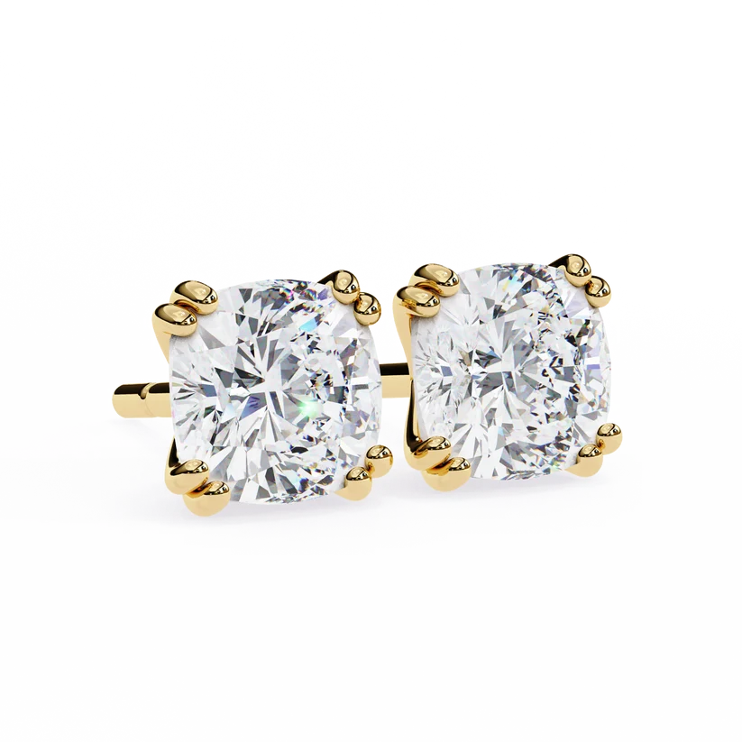 Aurelia Cushion-Cut Diamond Stud Earrings ✨
