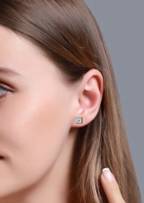 Aurelia Cushion-Cut Diamond Stud Earrings ✨