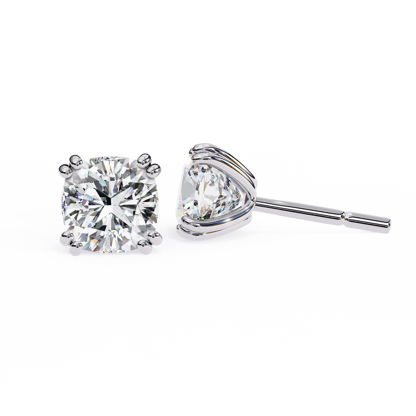 Aurelia Cushion-Cut Diamond Stud Earrings ✨