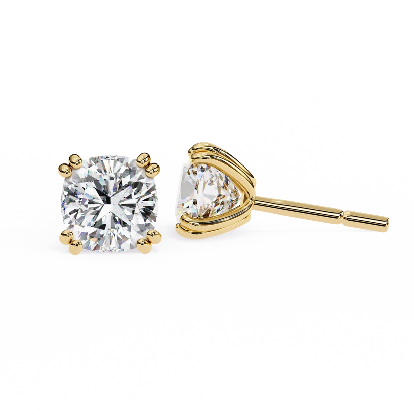 Aurelia Cushion-Cut Diamond Stud Earrings ✨