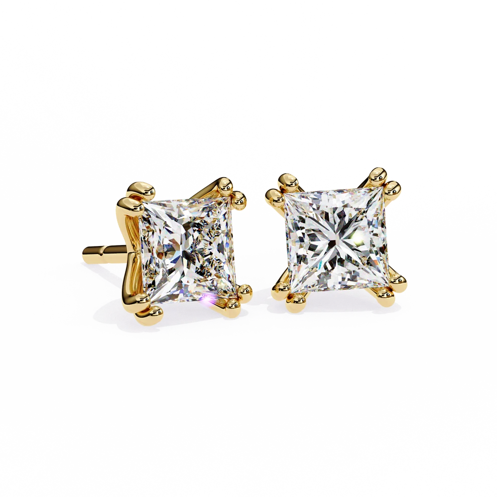 Aurelia Princess-Cut Diamond Stud Earrings ✨