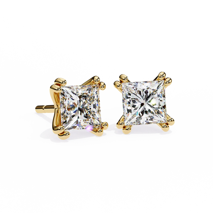 Aurelia Princess-Cut Diamond Stud Earrings ✨