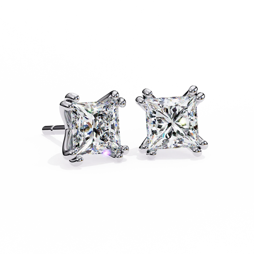 Aurelia Princess-Cut Diamond Stud Earrings ✨