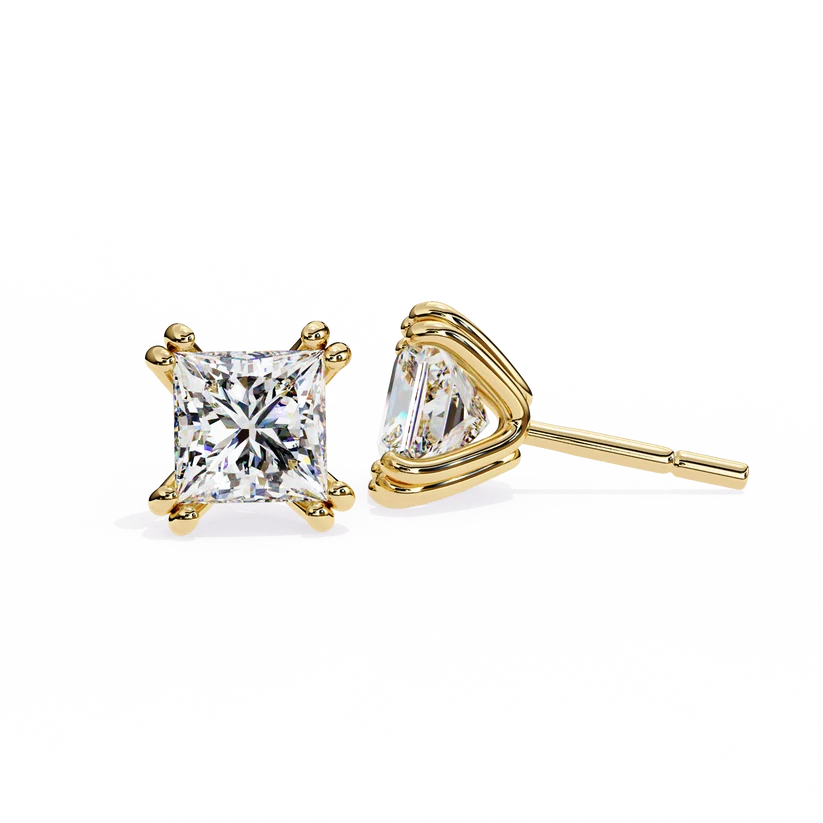 Aurelia Princess-Cut Diamond Stud Earrings ✨