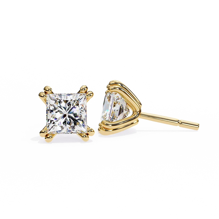 Aurelia Princess-Cut Diamond Stud Earrings ✨
