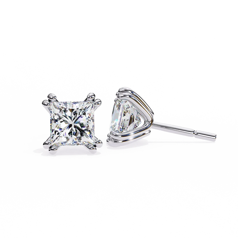 Aurelia Princess-Cut Diamond Stud Earrings ✨