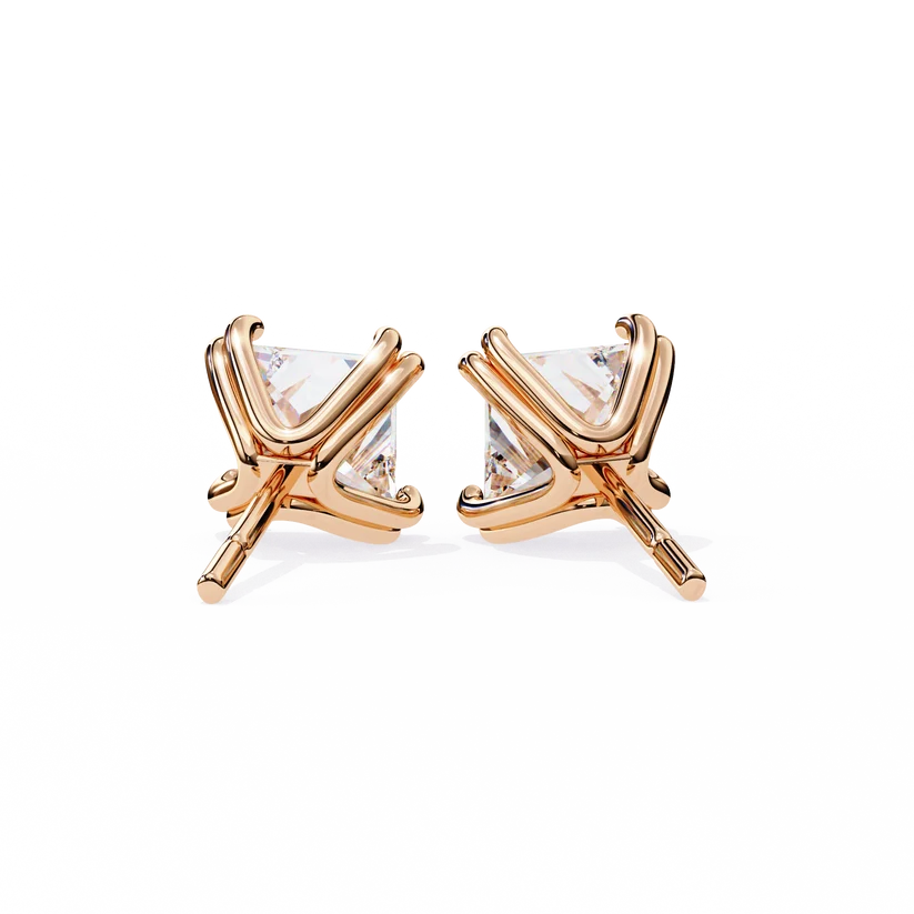 Aurelia Princess-Cut Diamond Stud Earrings ✨