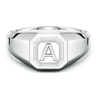 Men's Capital 'A' to 'Z' Alphabet Signet Ring
