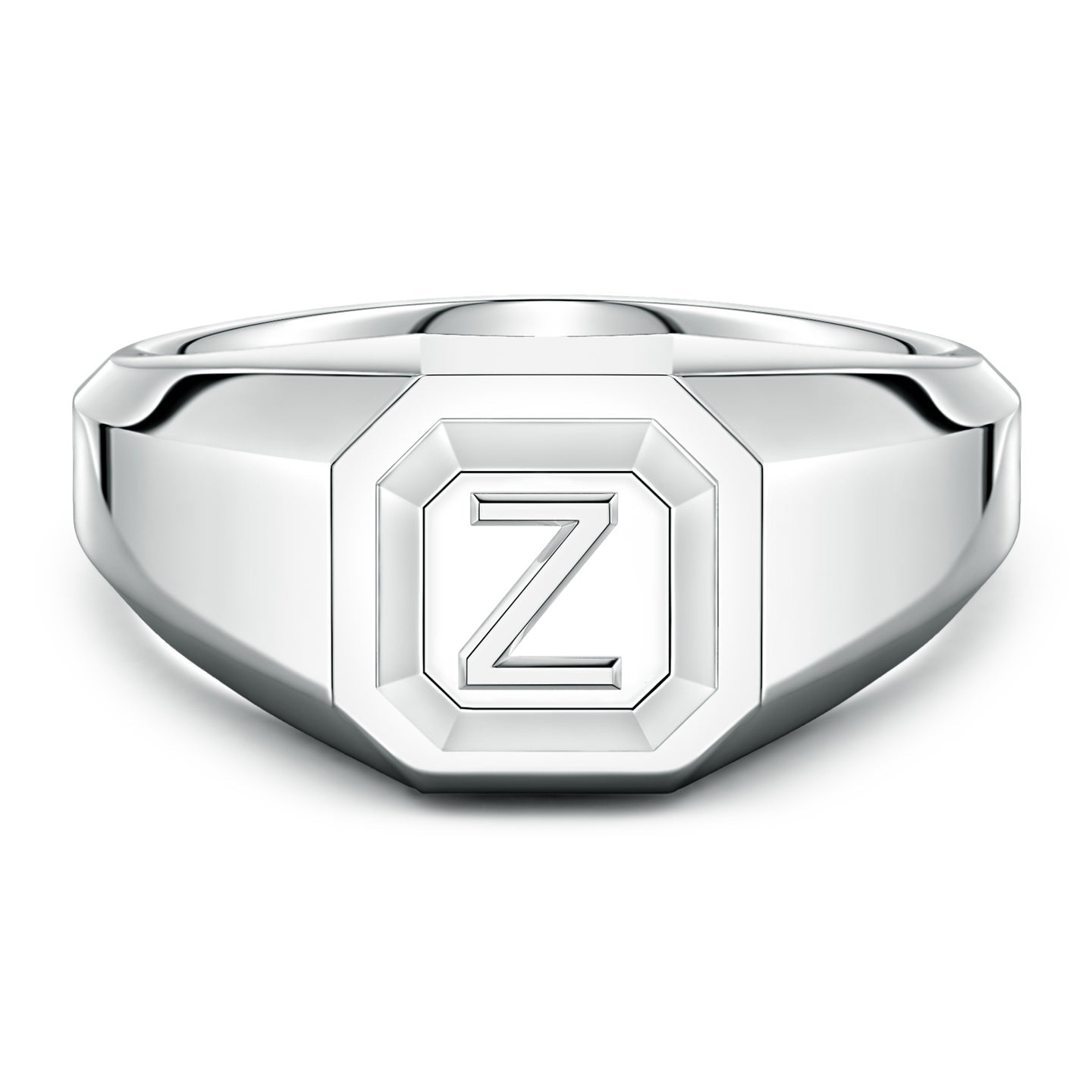 Men's Capital 'A' to 'Z' Alphabet Signet Ring