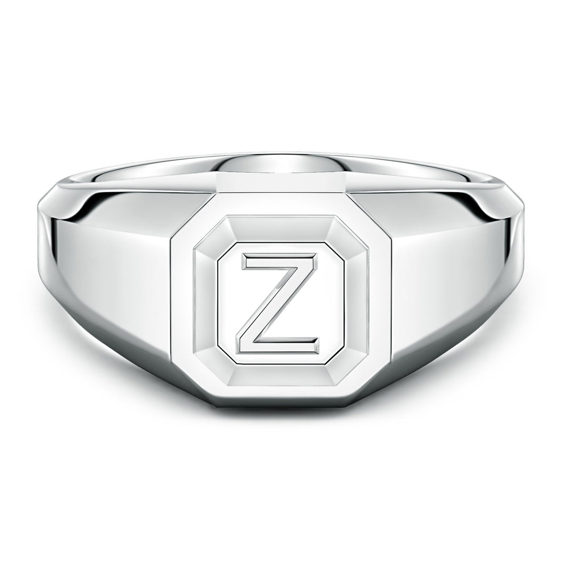 Men's Capital 'A' to 'Z' Alphabet Signet Ring