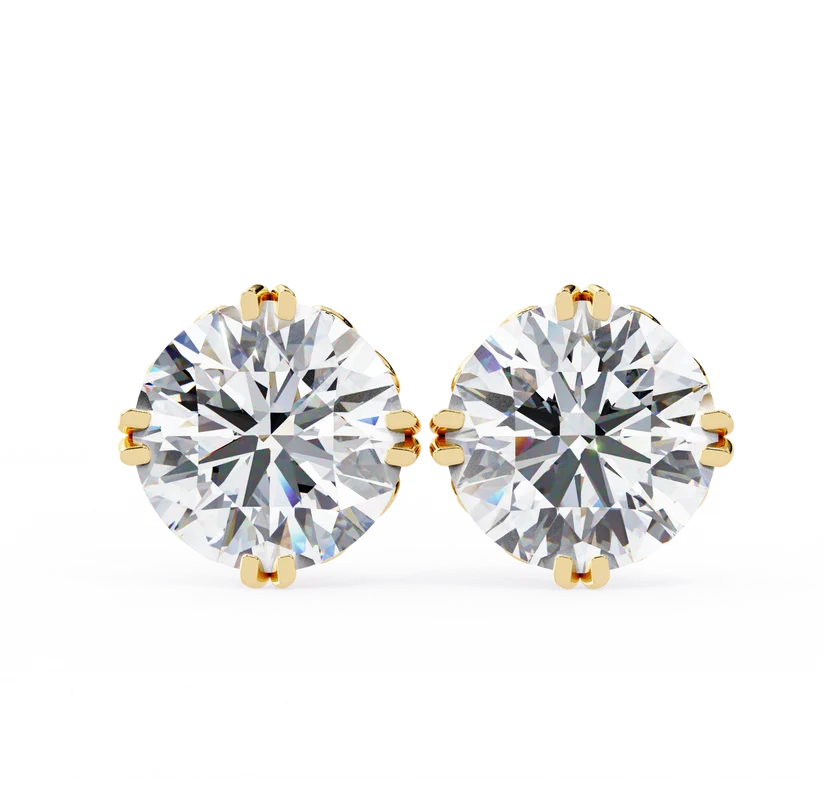 Aurelia Round-Cut Diamond Solitaire Stud Earrings