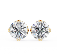 Aurelia Round-Cut Diamond Solitaire Stud Earrings