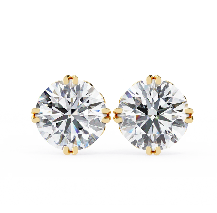 Aurelia Round-Cut Diamond Solitaire Stud Earrings