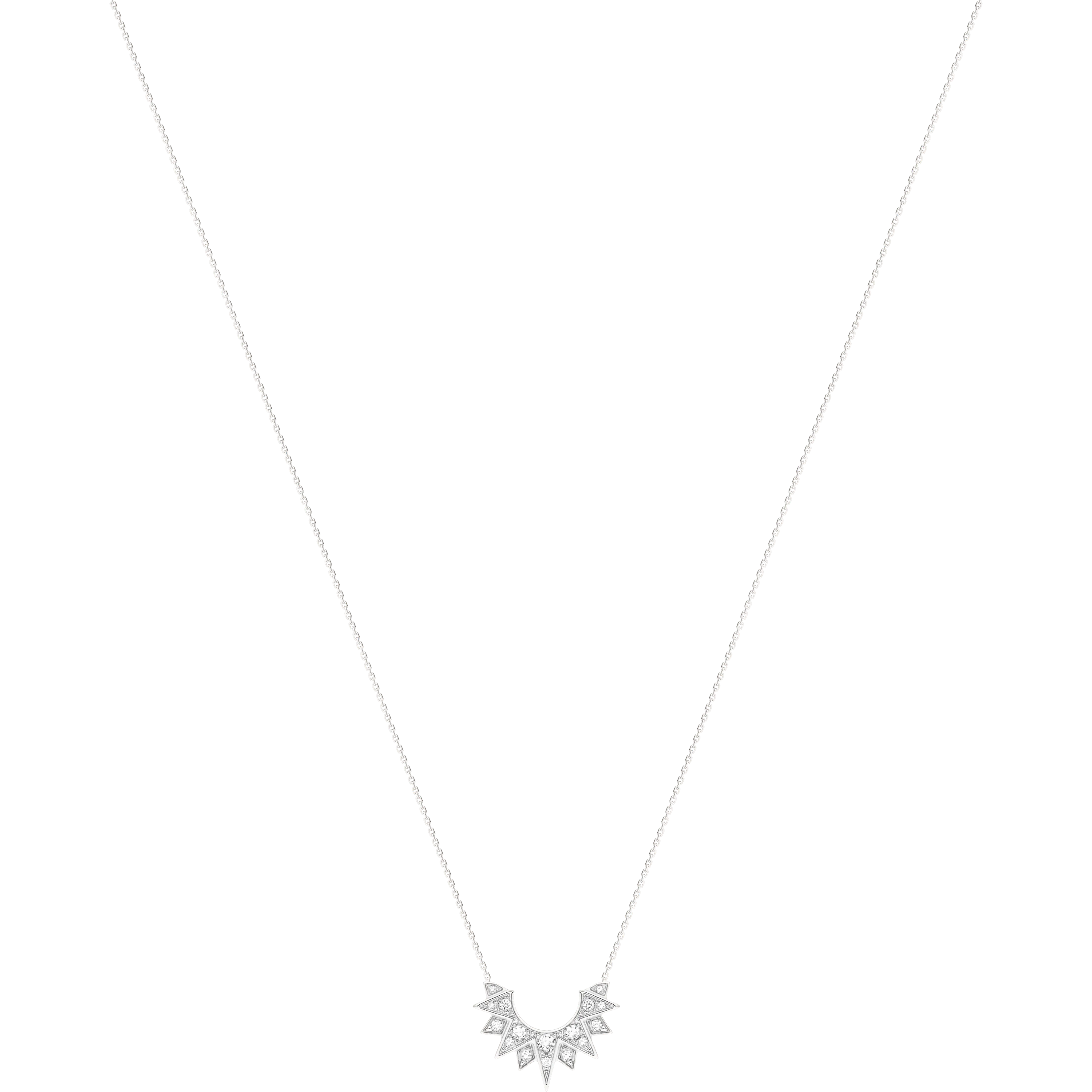 Celestial Radiance Diamond Crescent Necklace