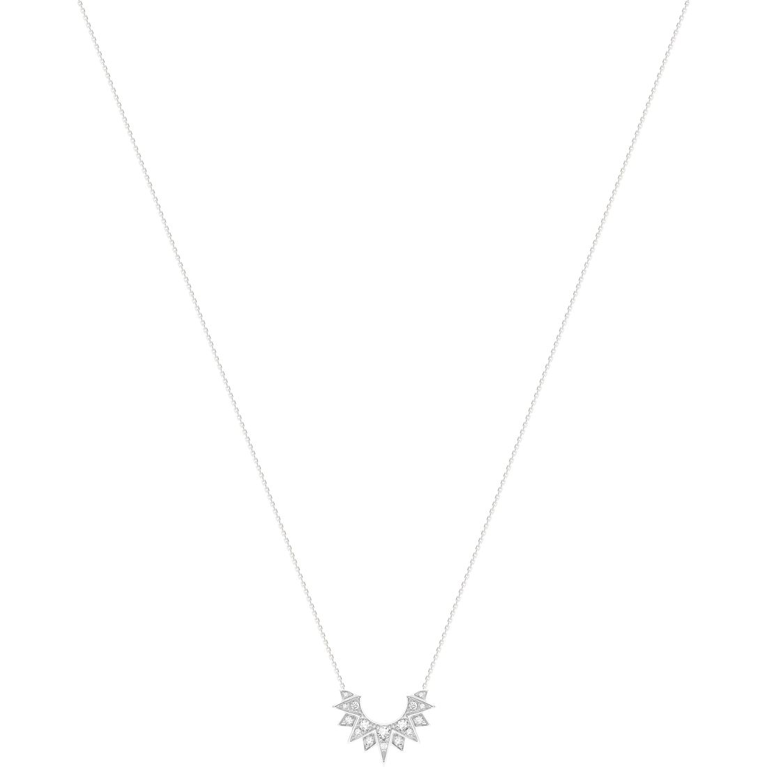 Celestial Radiance Diamond Crescent Necklace