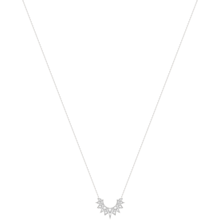 Celestial Radiance Diamond Crescent Necklace