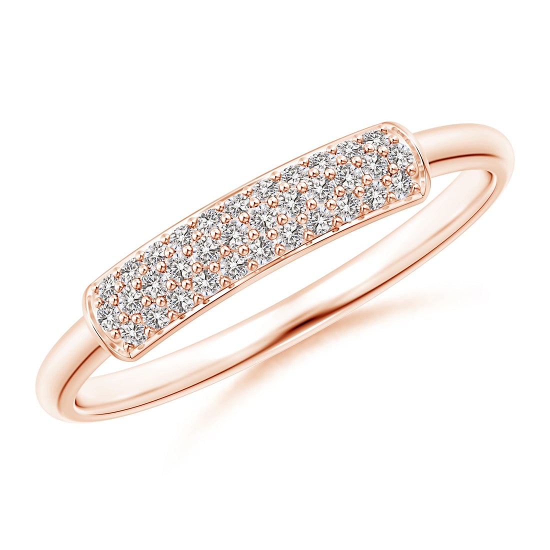 Triple Row Diamond Dome Wedding Ring
