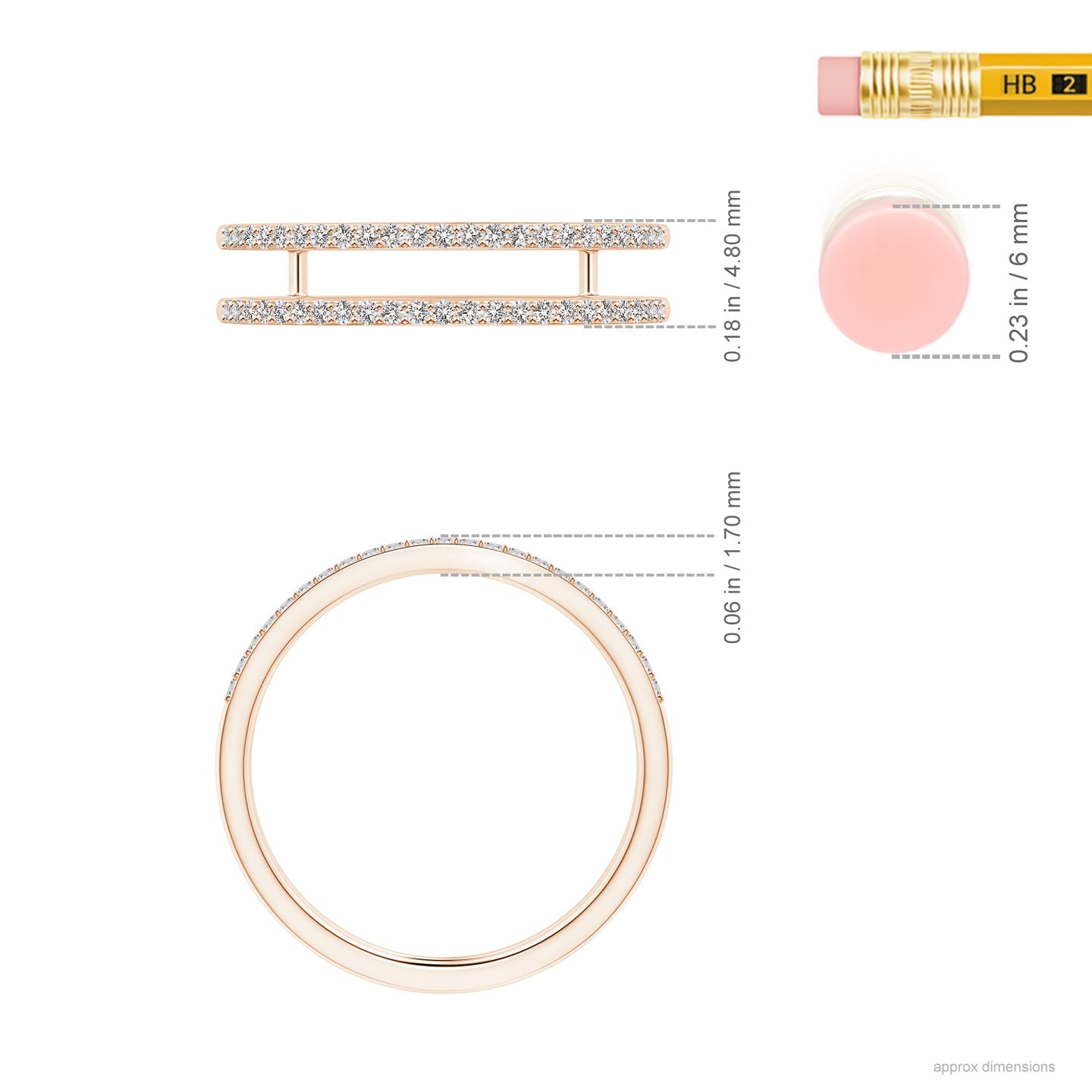 Double Band Pavé Diamond Engagement & Wedding Ring Set