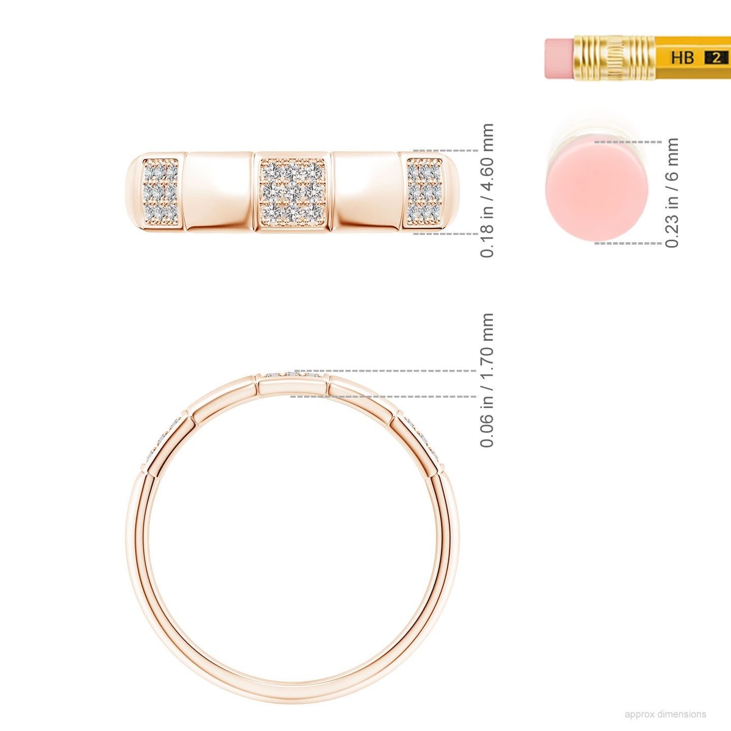 Alternating Pave-Set Diamond Stackable Band