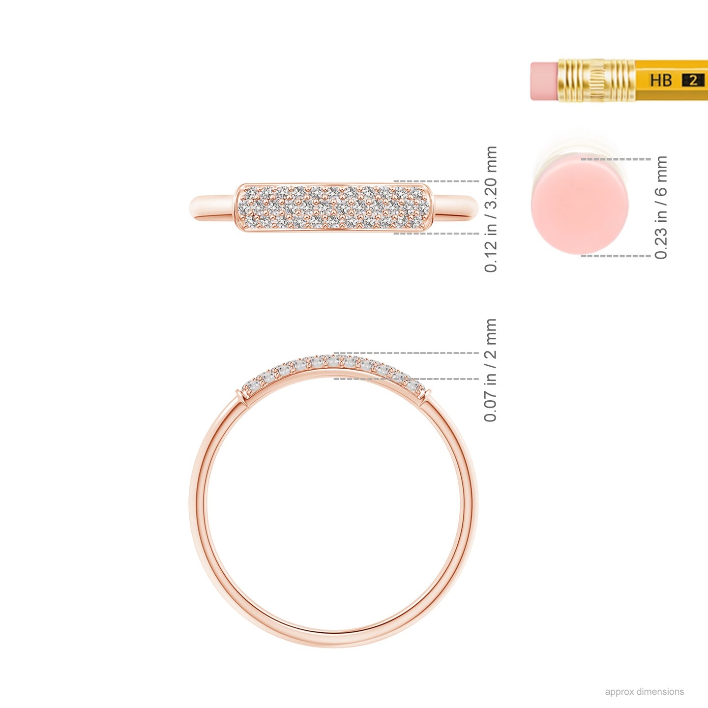 Triple Row Diamond Dome Wedding Ring
