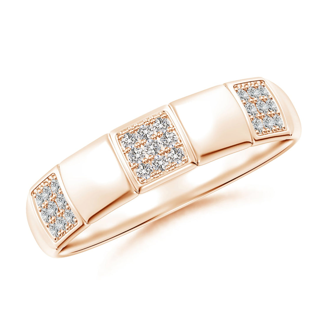 Alternating Pave-Set Diamond Stackable Band