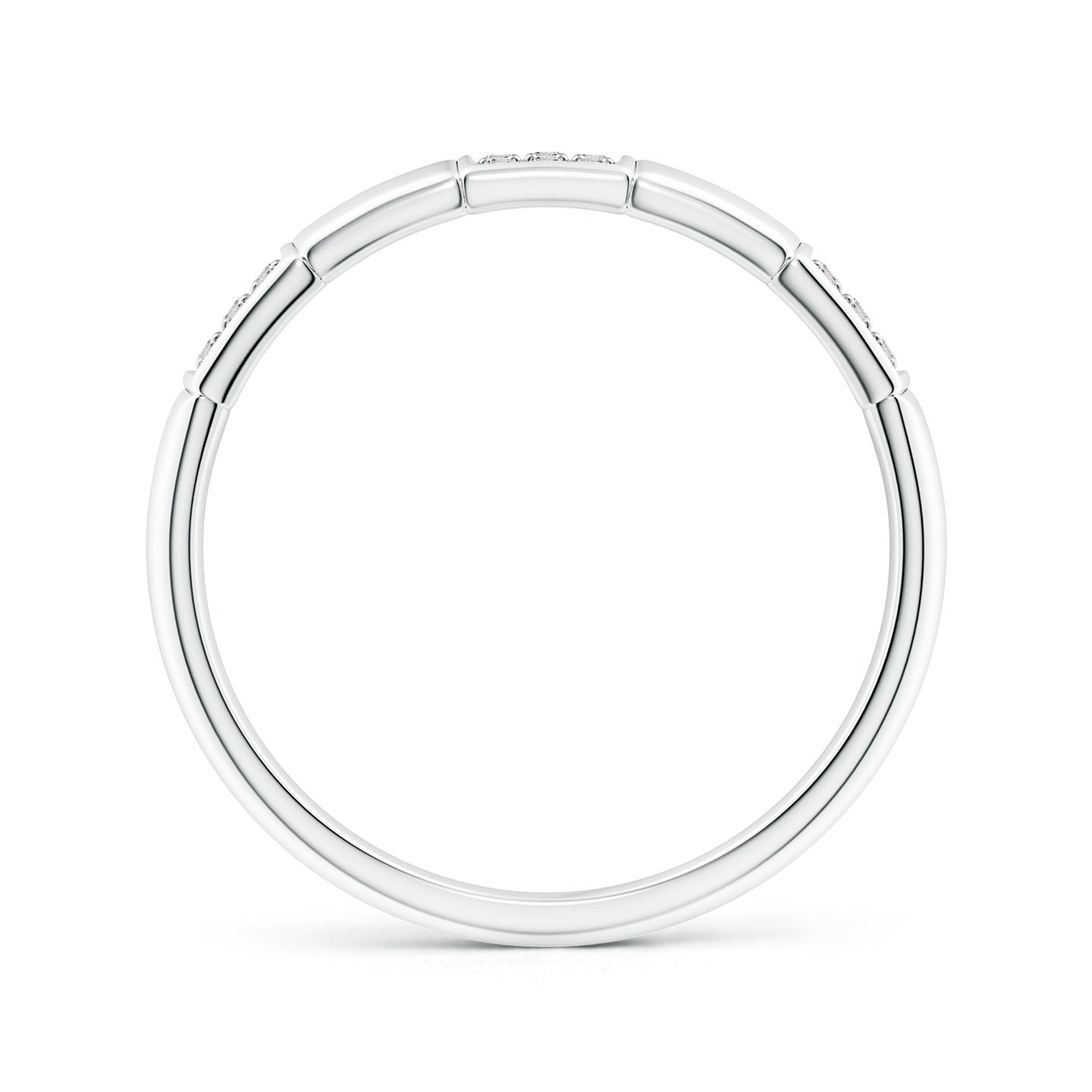 Alternating Pave-Set Diamond Stackable Band