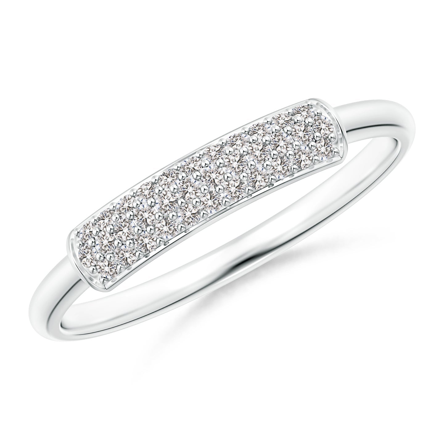 Triple Row Diamond Dome Wedding Ring
