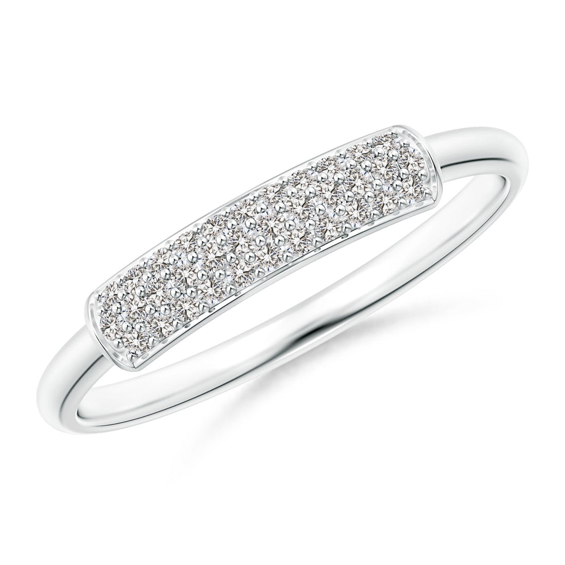 Triple Row Diamond Dome Wedding Ring