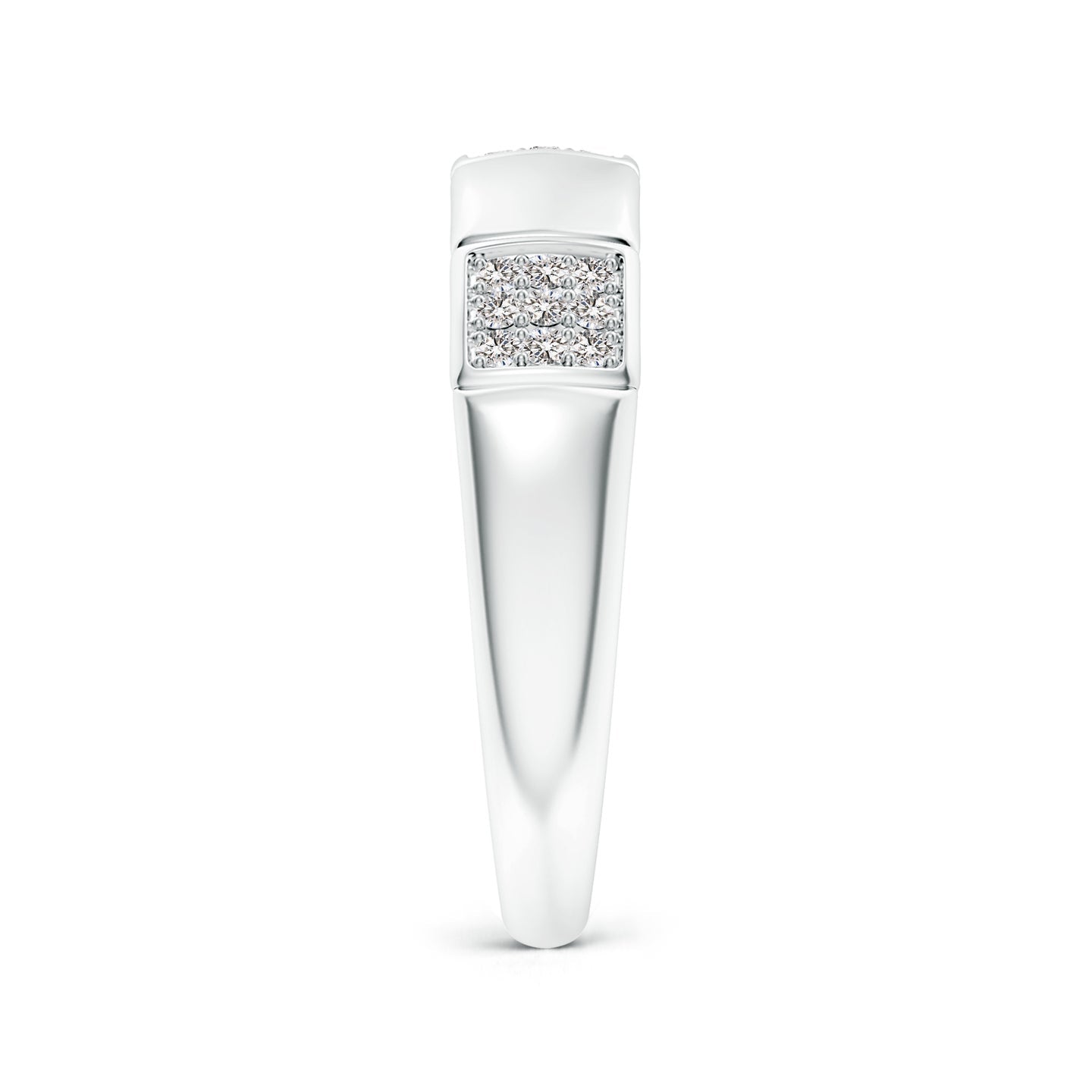 Alternating Pave-Set Diamond Stackable Band