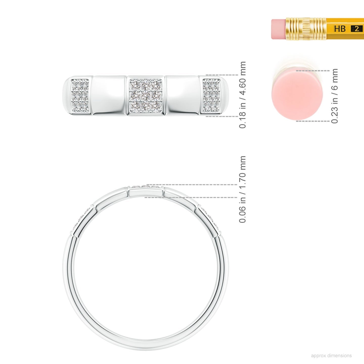 Alternating Pave-Set Diamond Stackable Band