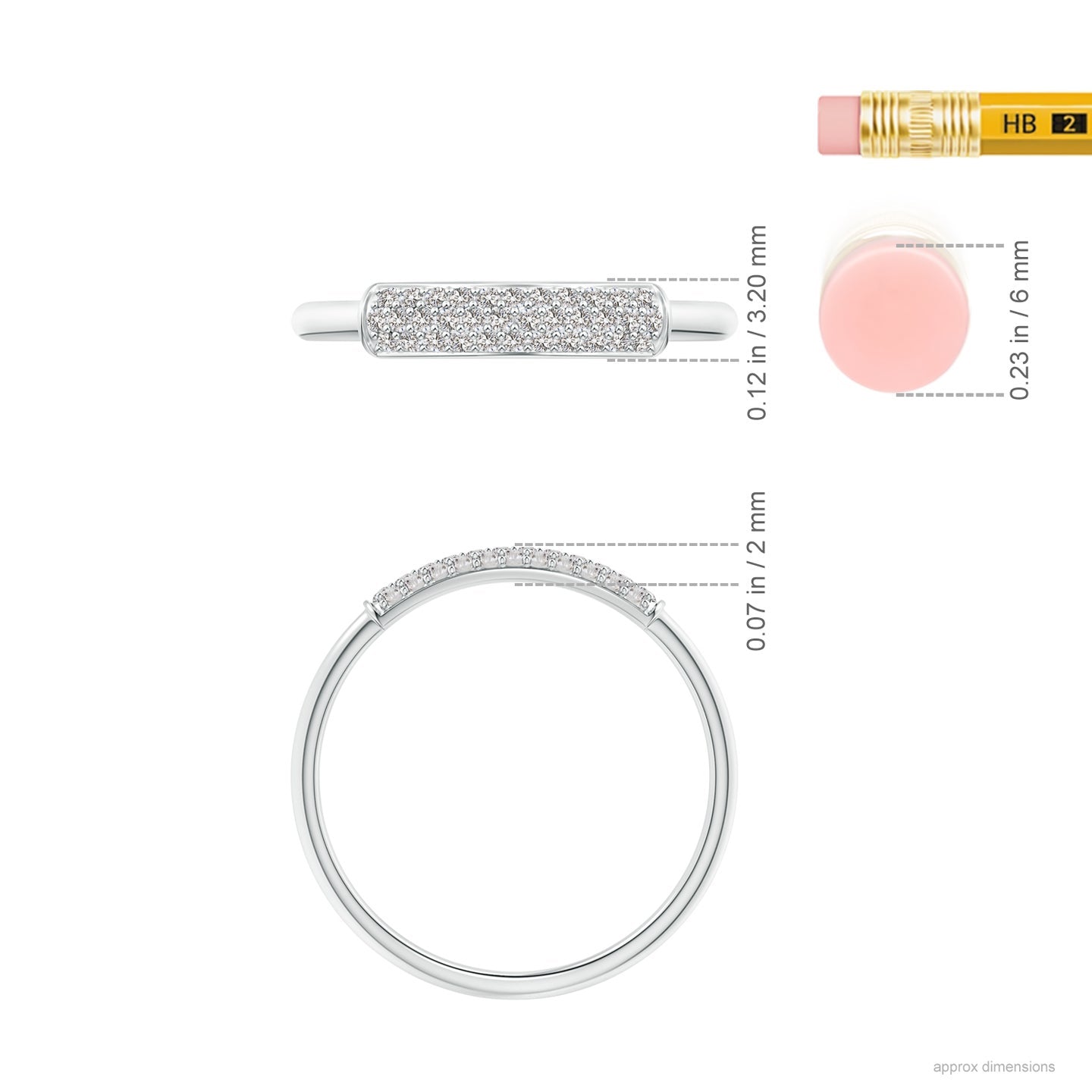 Triple Row Diamond Dome Wedding Ring