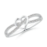 Criss-Cross Heart Diamond Split Shank Ring