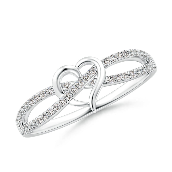 Criss-Cross Heart Diamond Split Shank Ring