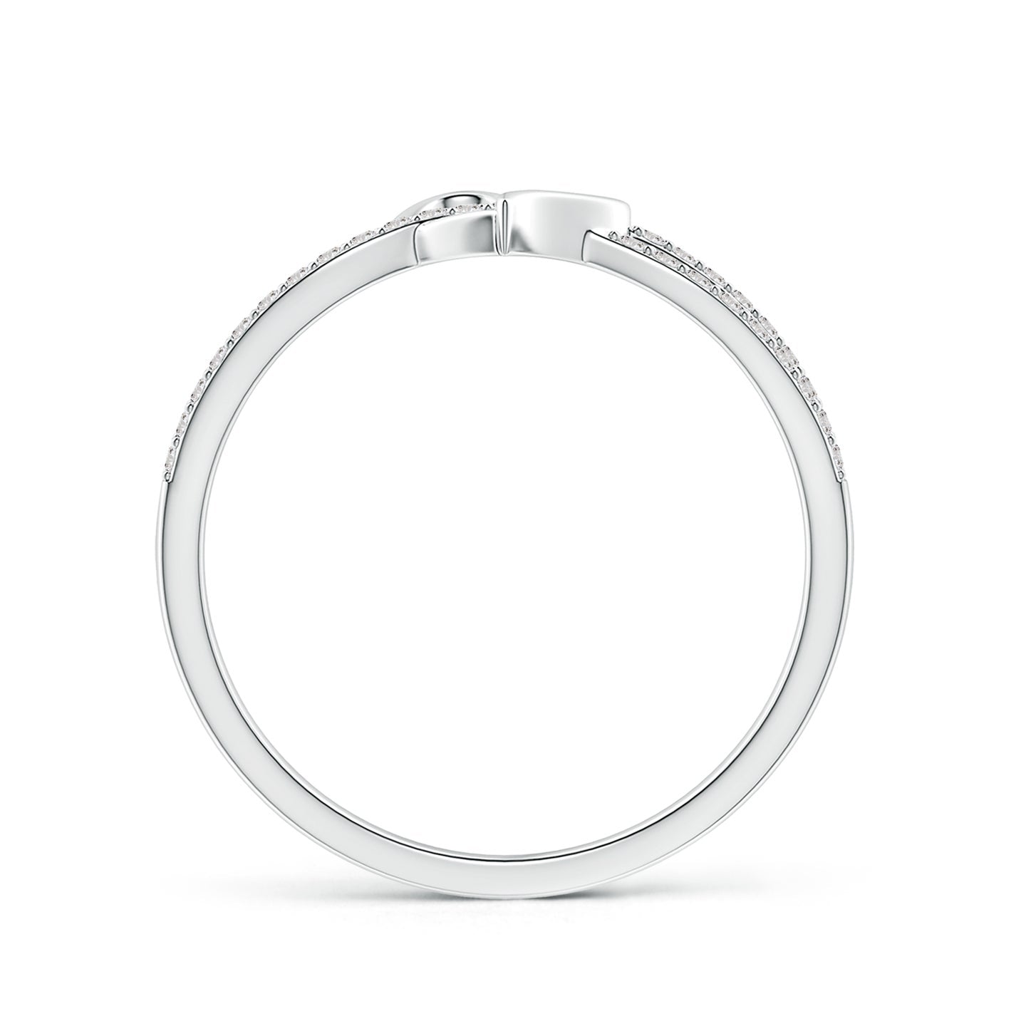Criss-Cross Heart Diamond Split Shank Ring