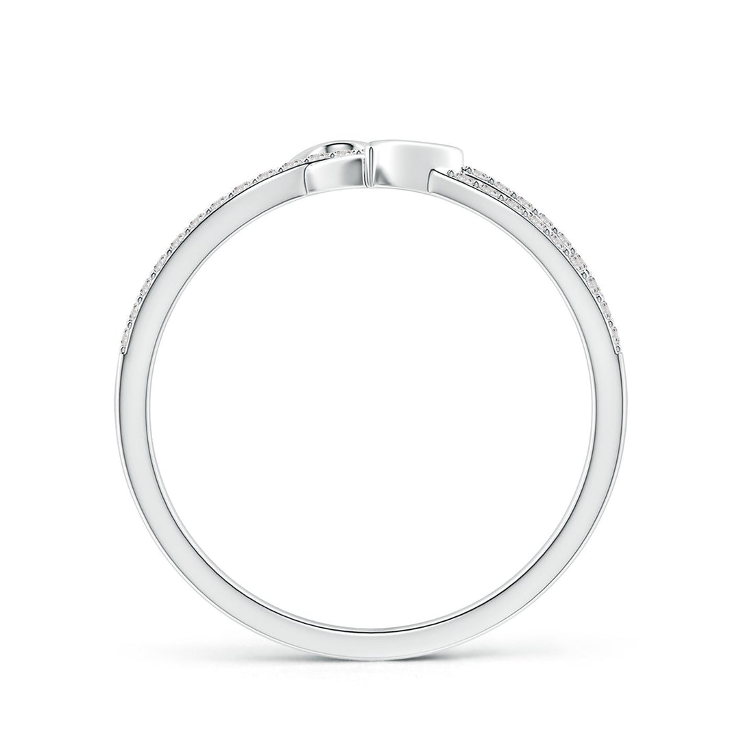 Criss-Cross Heart Diamond Split Shank Ring