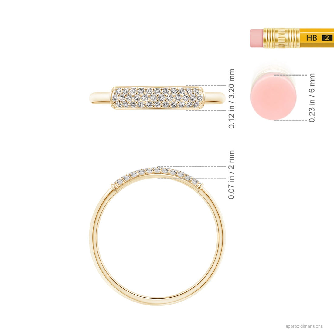 Triple Row Diamond Dome Wedding Ring