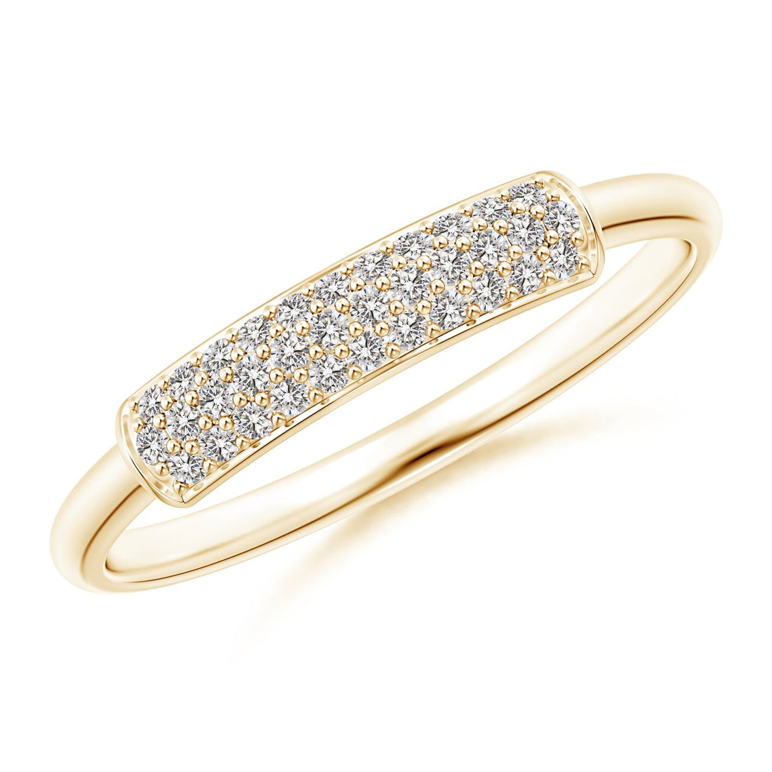Triple Row Diamond Dome Wedding Ring