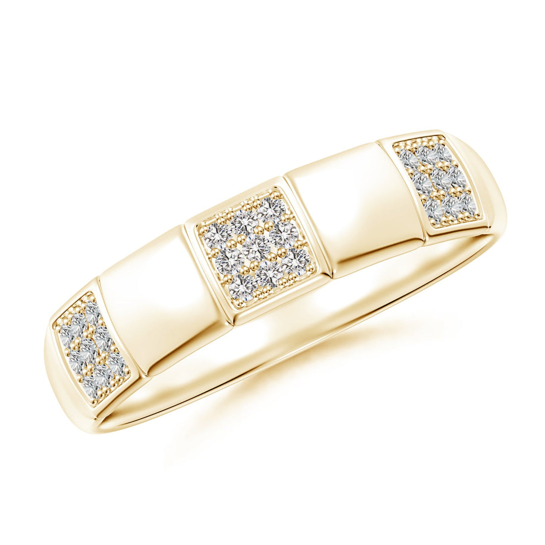 Alternating Pave-Set Diamond Stackable Band