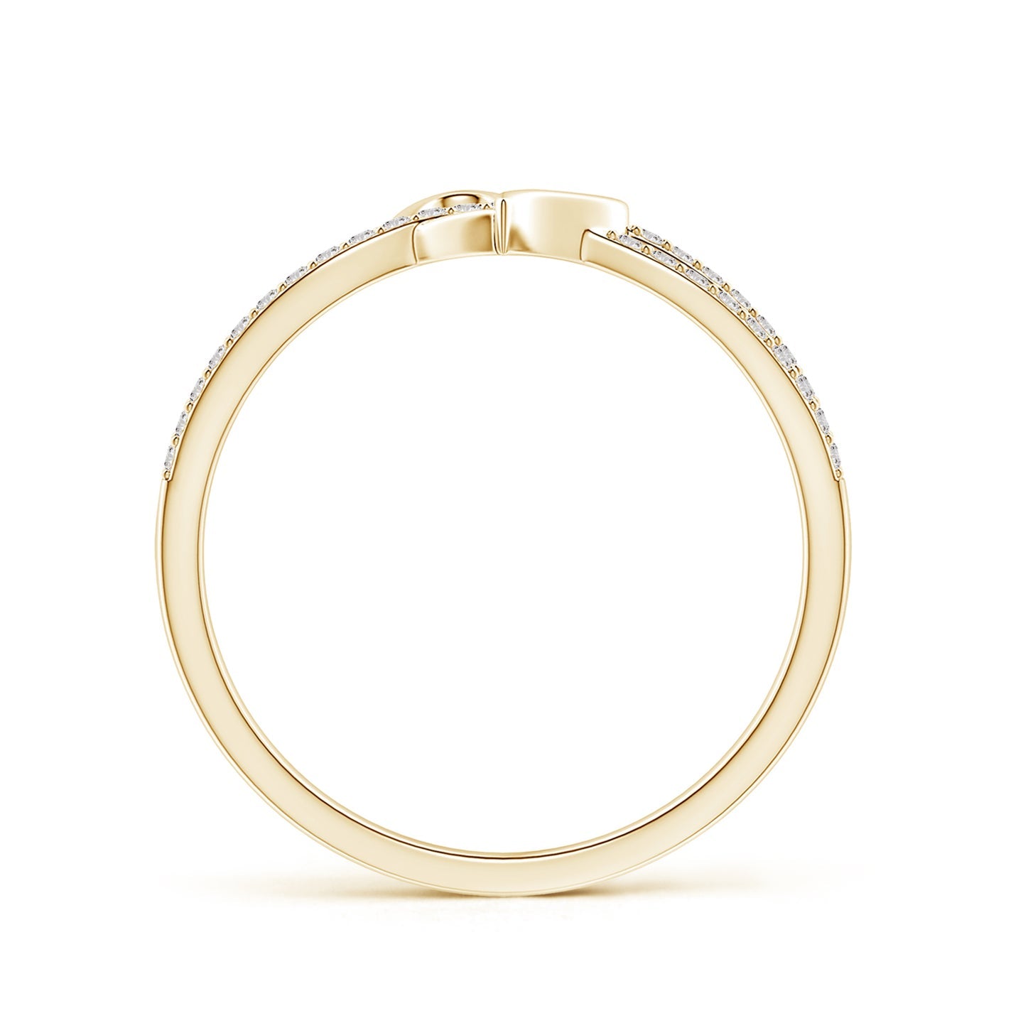 Criss-Cross Heart Diamond Split Shank Ring