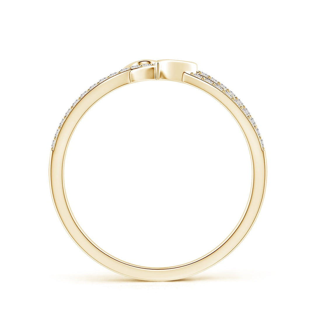 Criss-Cross Heart Diamond Split Shank Ring