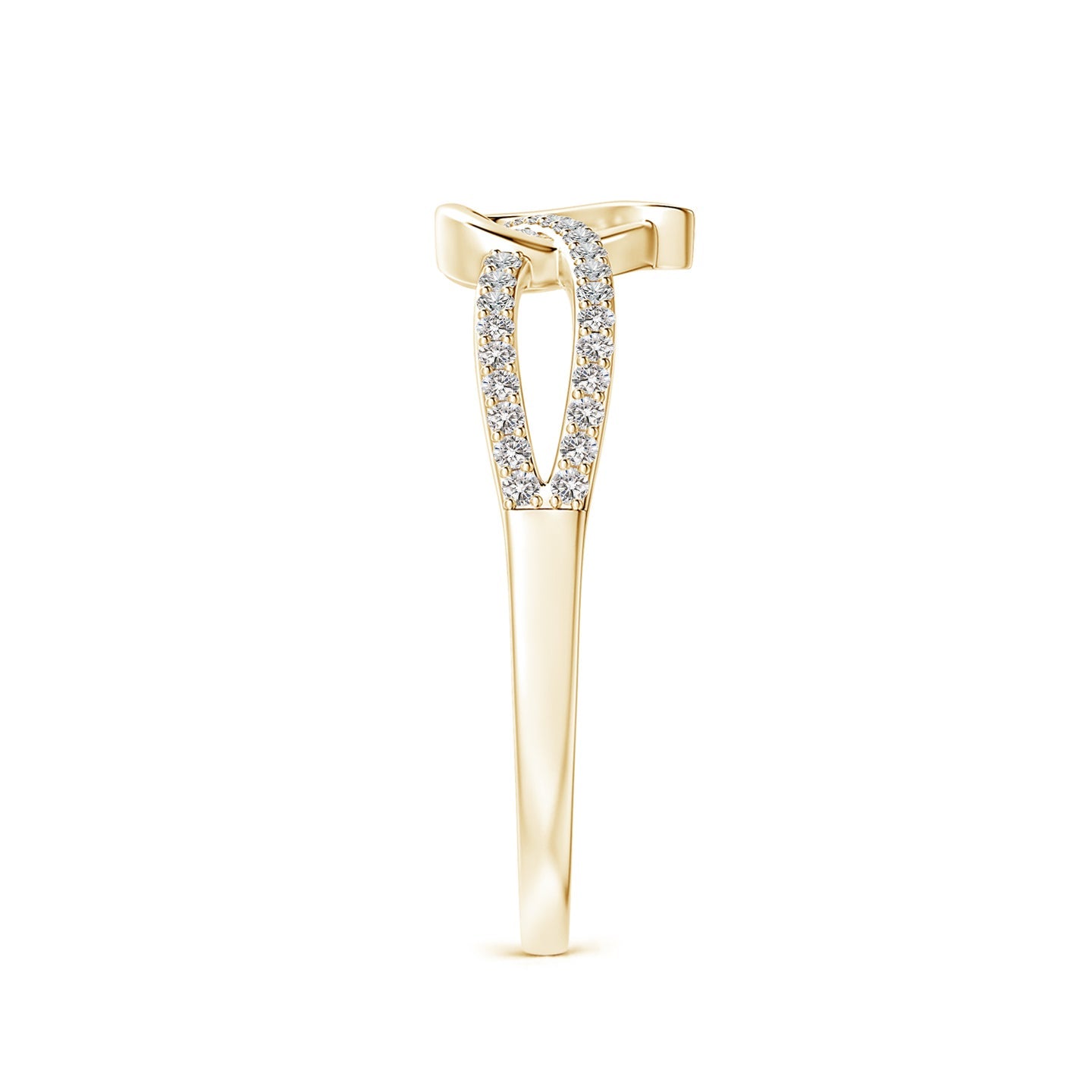 Criss-Cross Heart Diamond Split Shank Ring