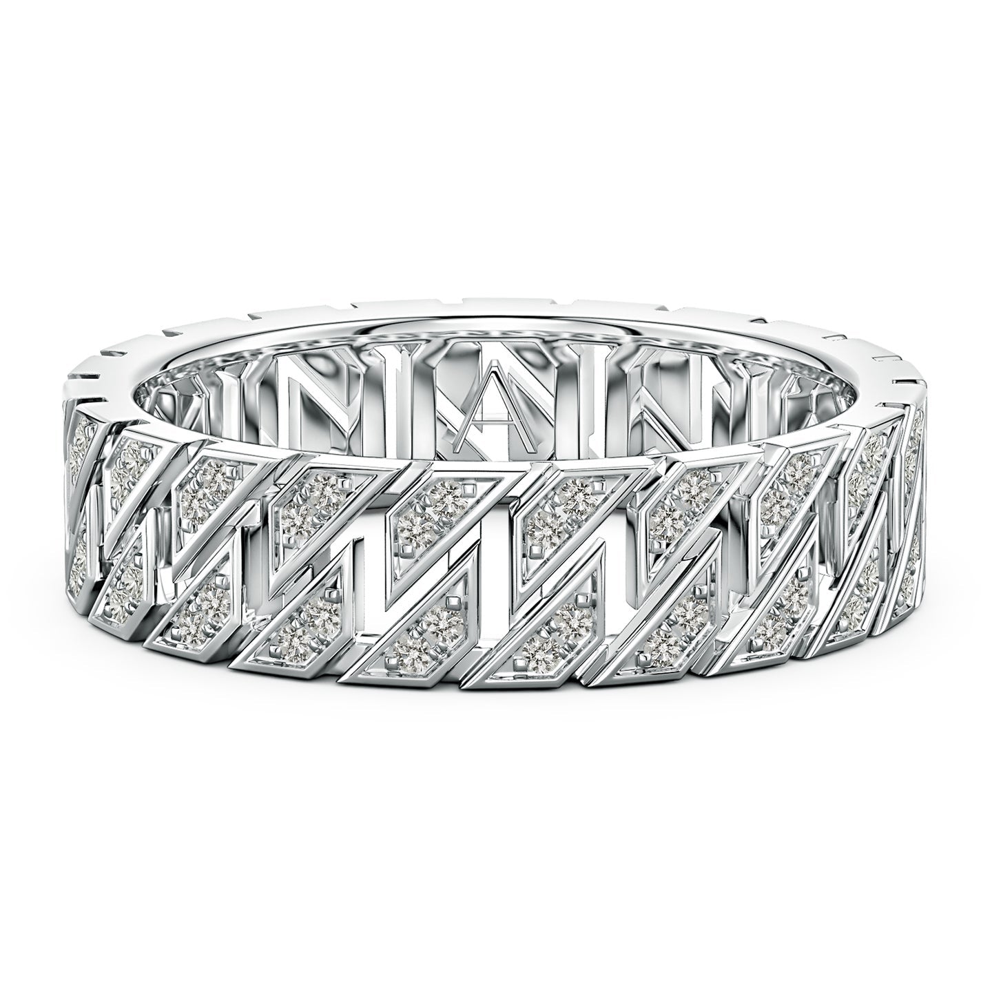 Pave-Set Diamond Men's Octagon-Shaped Ring