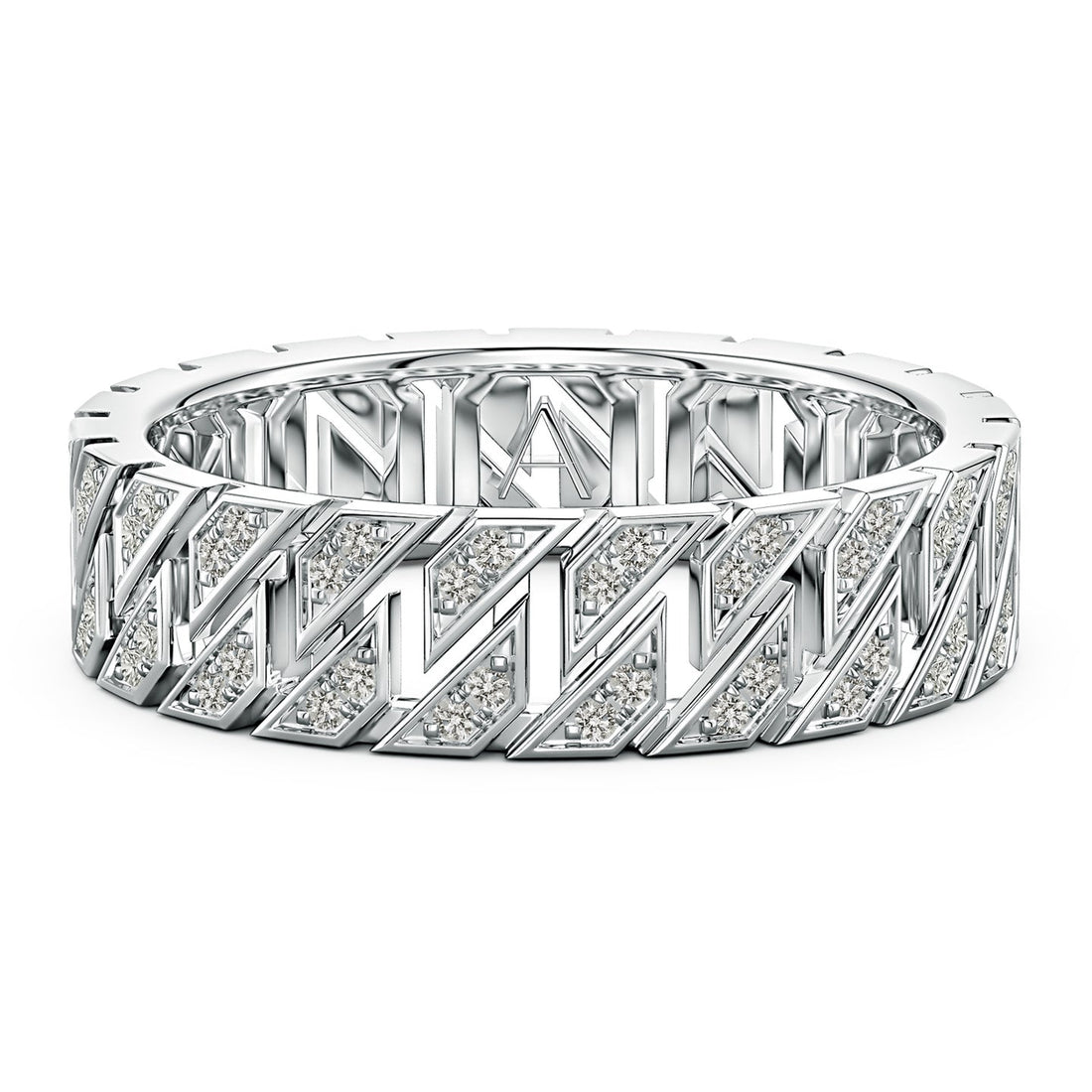 Pave-Set Diamond Men's Octagon-Shaped Ring