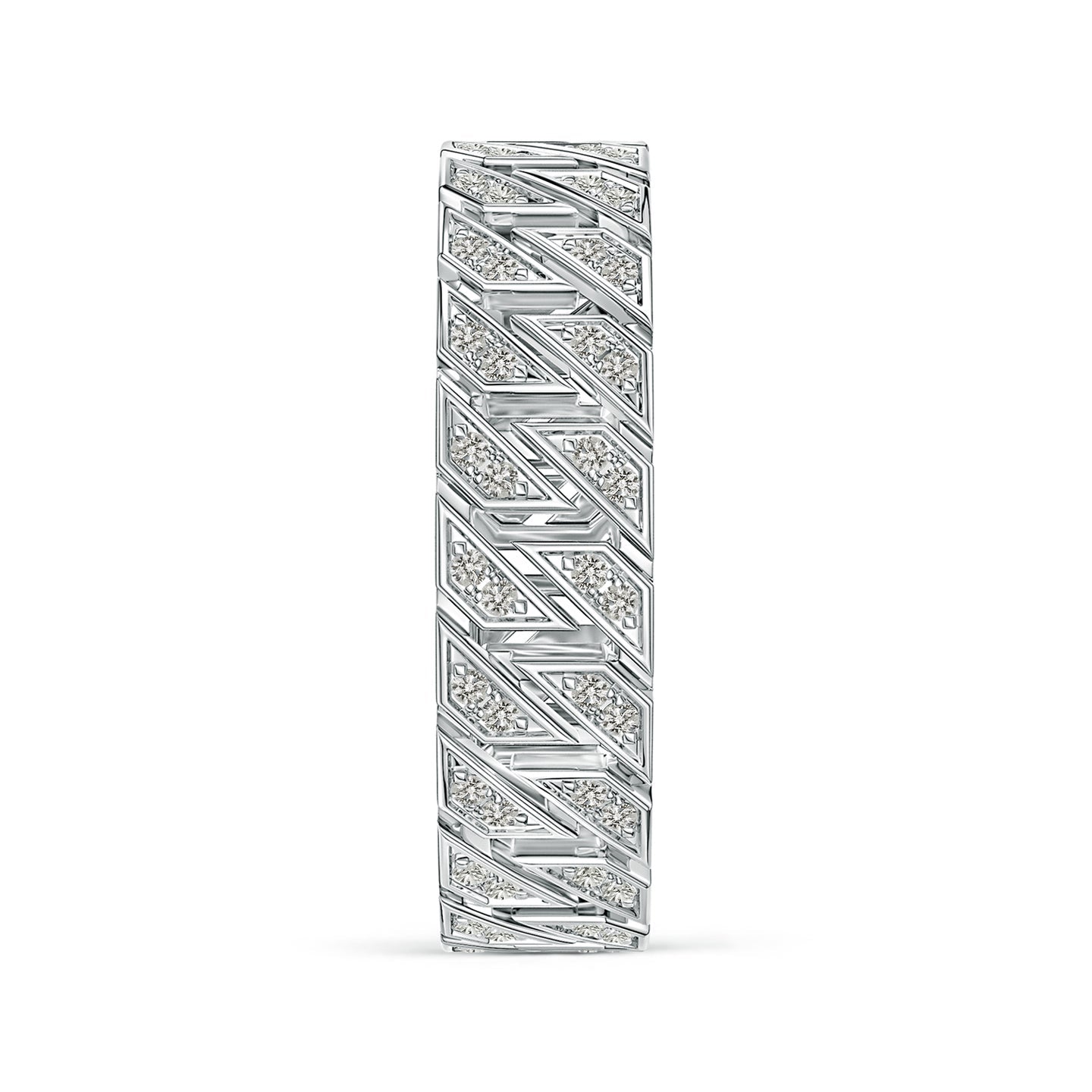 Pave-Set Diamond Men's Octagon-Shaped Ring