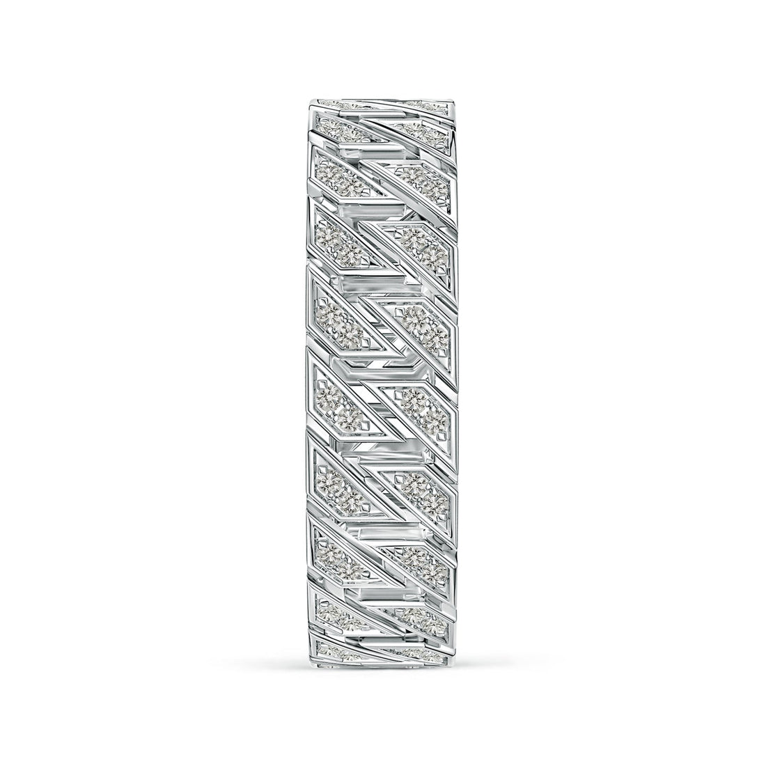 Pave-Set Diamond Men's Octagon-Shaped Ring